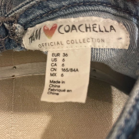 H&M Loves Coachella Wrapover Embroidered‎ Denim Dress - Picture 6 of 12